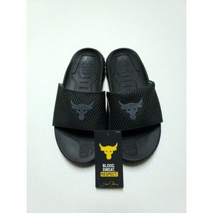 Under Armour UA Project Rock Fat Tire Slides 2.0 Black Men's Size 8 3025237-001